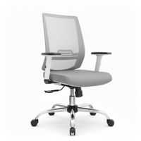 Silla Ergonómica Dubai Gerente Brazos 1D Cromado Gris Ofideas