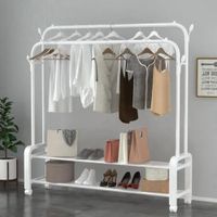 Estante Colgador Organizador Ropa Perchero 48kg Con Ruedas Blanco