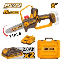 Motosierra Ingco 20V 20CM con 2 Baterías 2.0AH con Cargador CGSLI20882