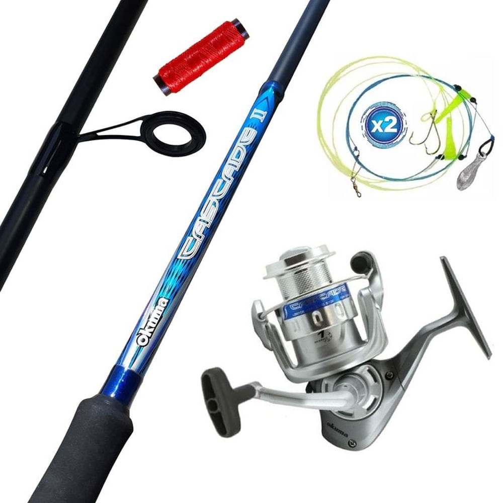 Equipo De Pescar Caña De 3.0 M Con Carrete Okuma 55 Combo