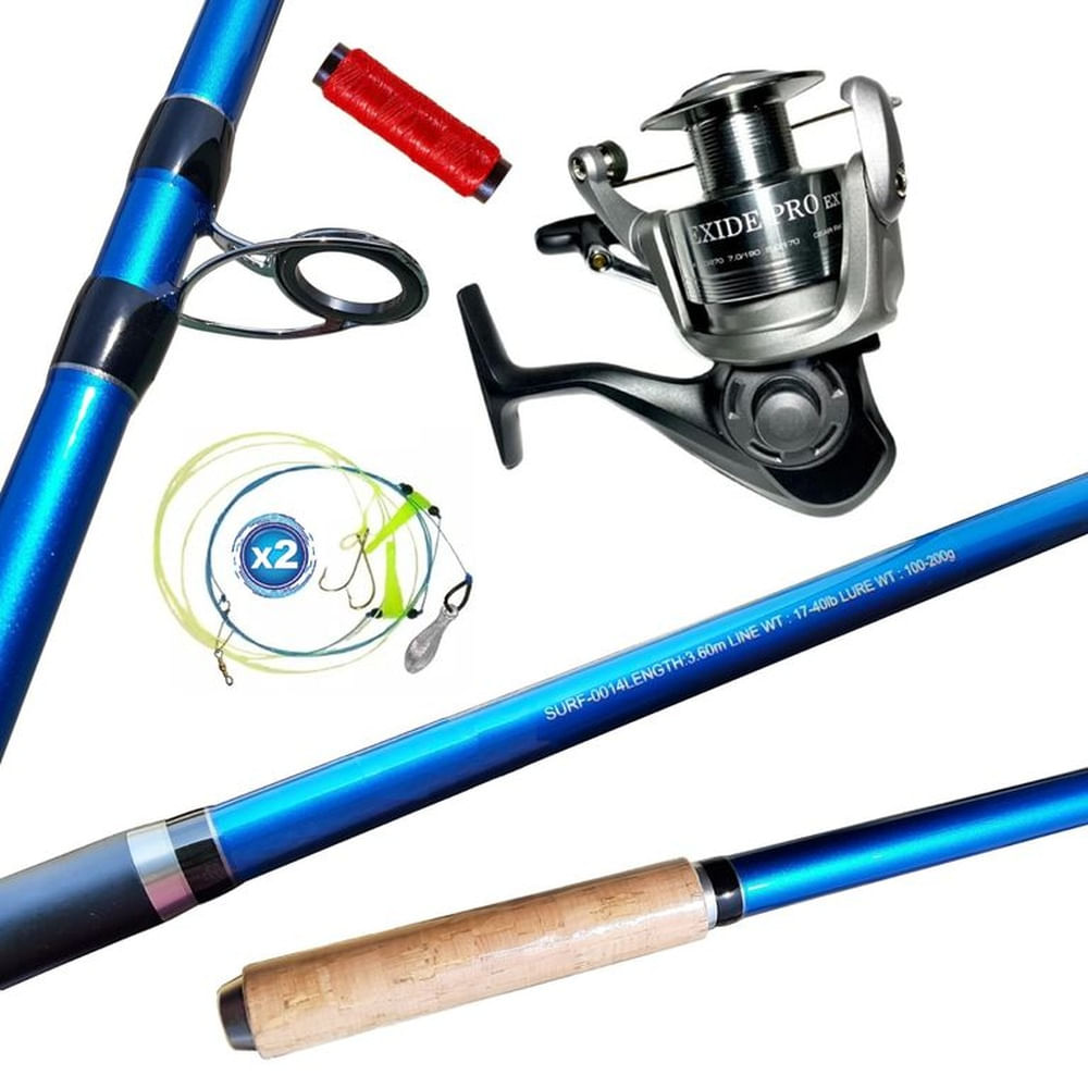 Equipo De Pescar Caña De 3.60 M Con Carrete Okuma 80 Combo