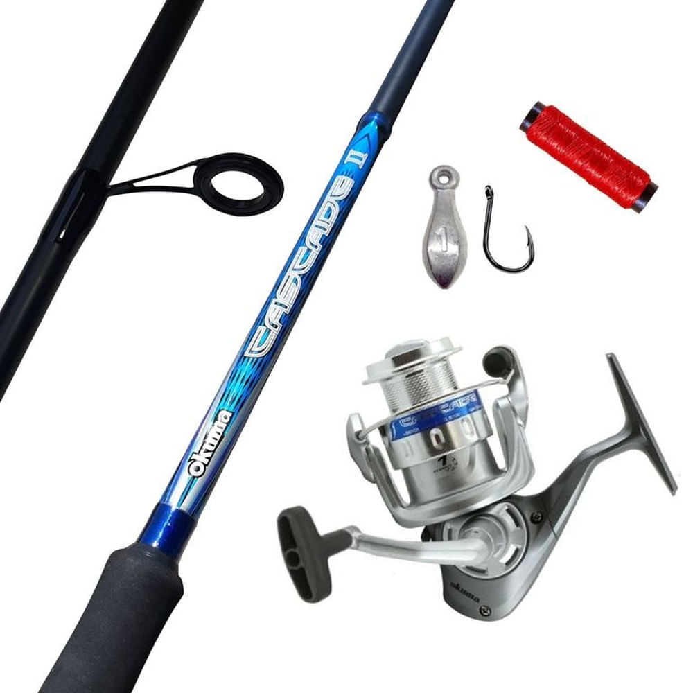 Combo de Pesca caña 2.70 carrete 5500 nylon plomos anzuelos