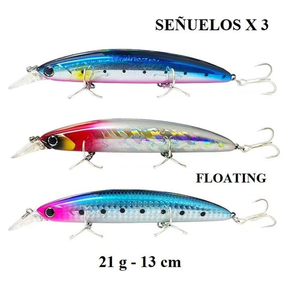PACK DE 3 SEÑUELOS FLOATING DE 21G Y 13CM