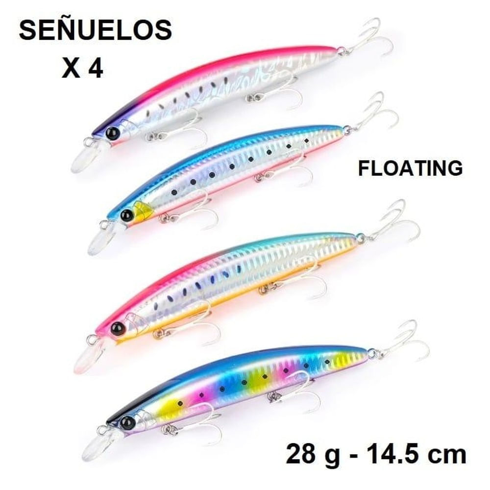 PACK DE 4 SEÑUELOS FLOATING DE 28G Y 14.5CM