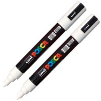 POSCA Marcador PC-5M Blanco Pack x 2