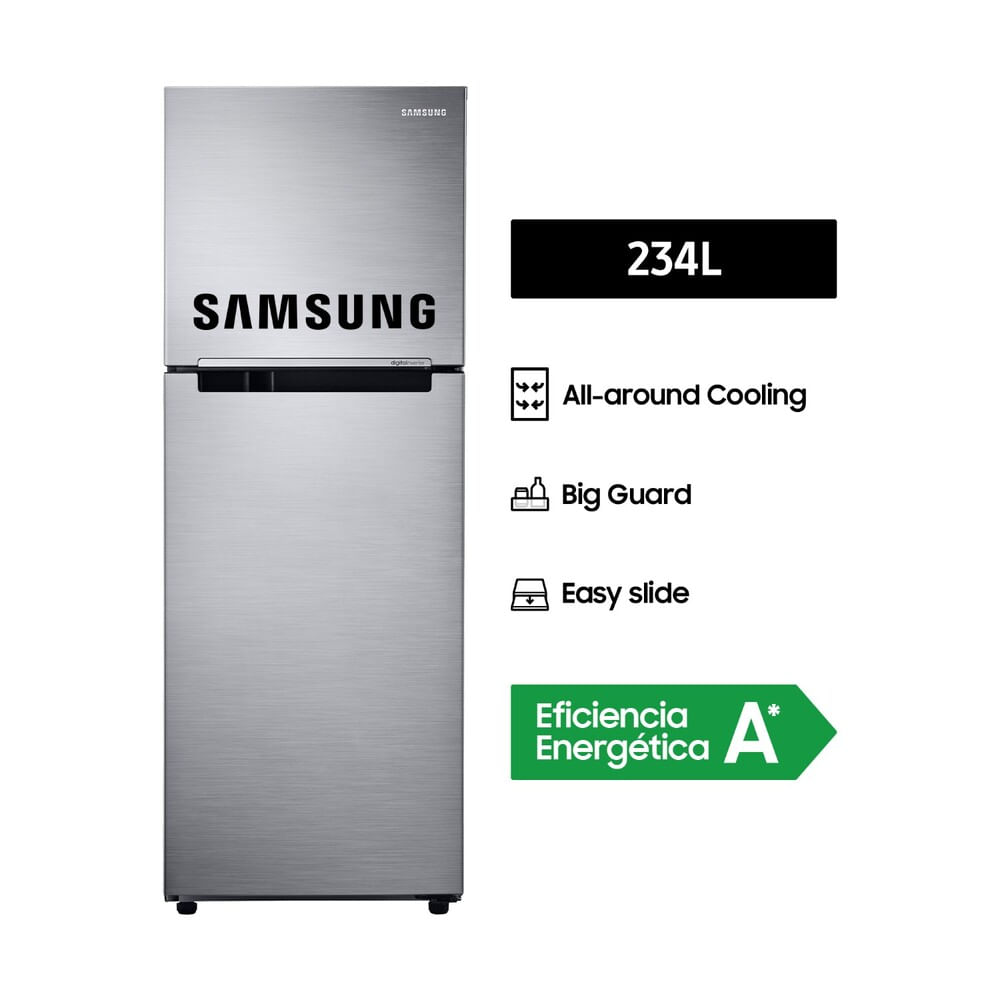 Refrigeradora Samsung RT22FARADS8/PE Top Freezer 234L Plateado