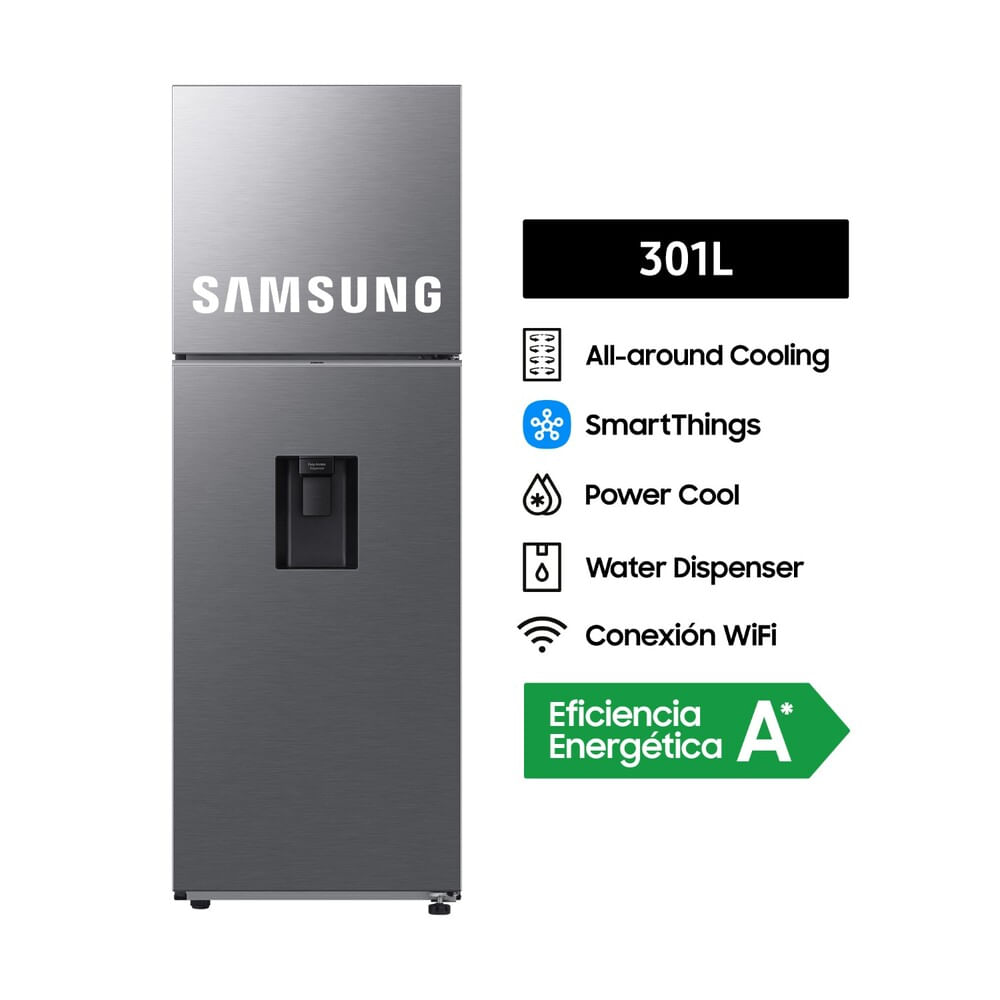 Refrigeradora Samsung RT31DG5220S9PE Top Mount 301L Plata