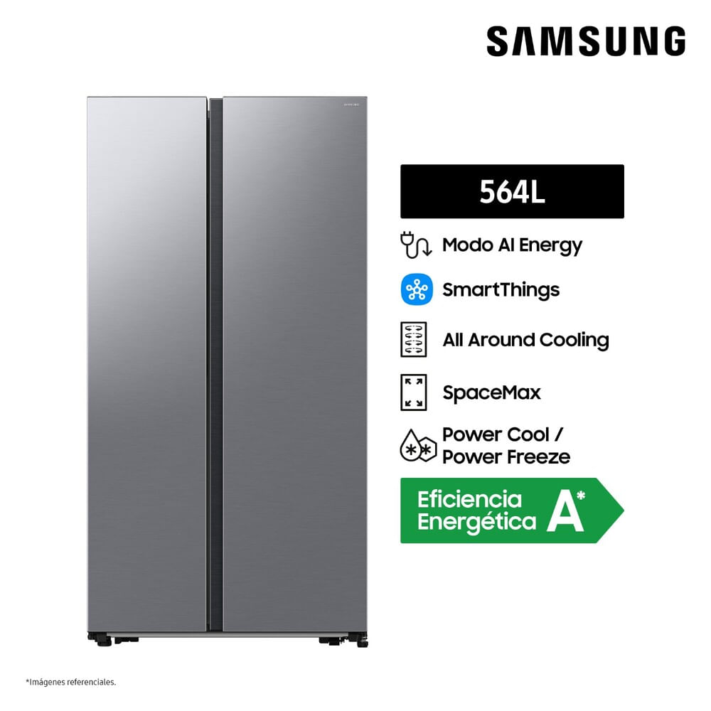 Refrigeradora Samsung Sbs Rs57dg4000m9pe 564 litros Gris