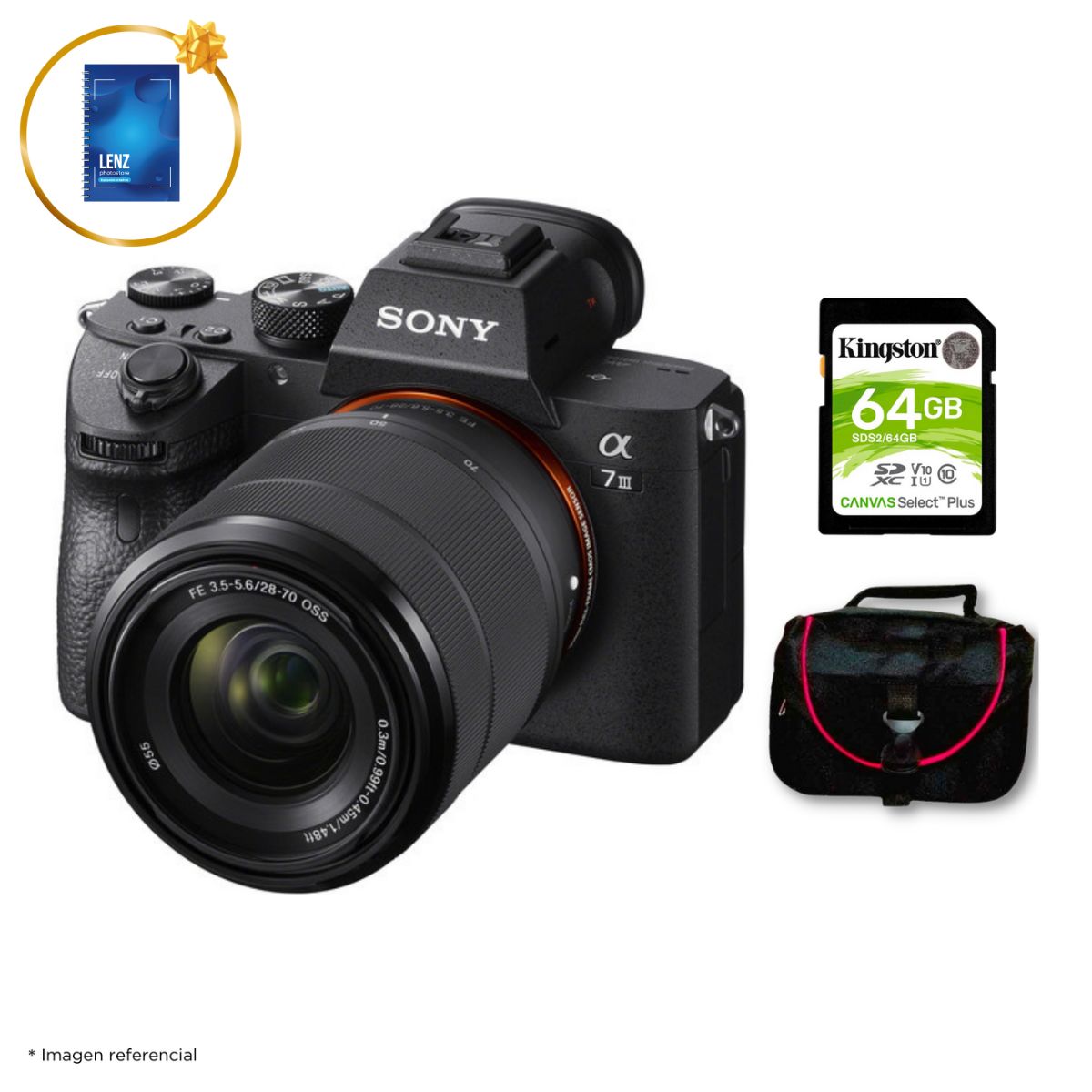 Cámara Sony Alpha 7 III Mirrorless + Lente 28-70mm + Kit Básico