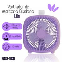 Ventilador de escritorio Cuadrado  Lila