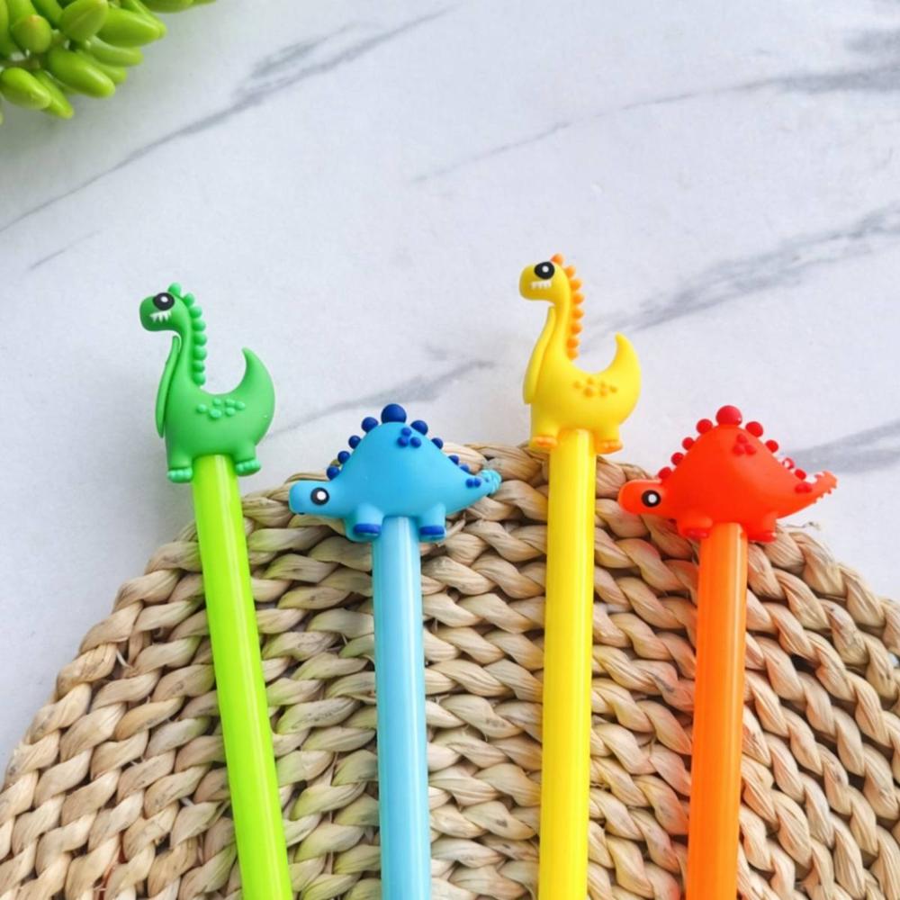 Lapicero de Tinta Líquida con Borrador Dinosaurio  Pack x12 Colores Surtidos