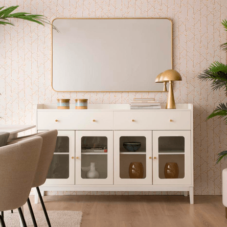 Aparador Moderno Lake 2 Cajones Blanco Aparador Moderno Lake 2 Cajones Blanco