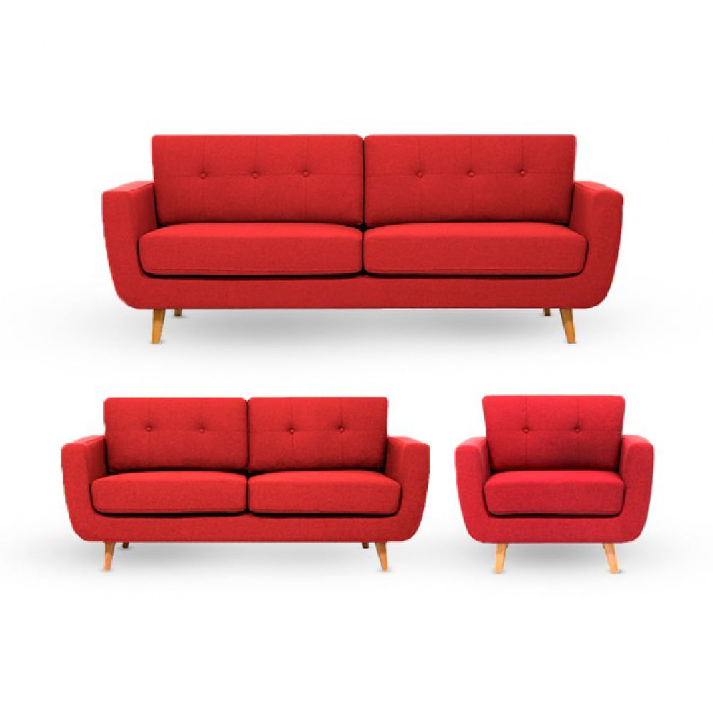 Juego de Sala 3 2 1 Alyz Rojo Juego de Sala 3 2 1 Alyz Rojo