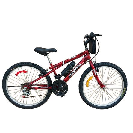 Bicicleta Box Bike MTB Aro 24 Clásica Rojo
