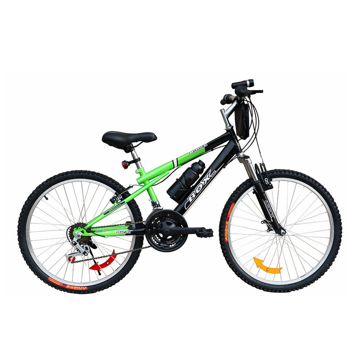 Bicicleta Box Bike MTB con Suspensión Delantera Aro 24 - Negro con Verde