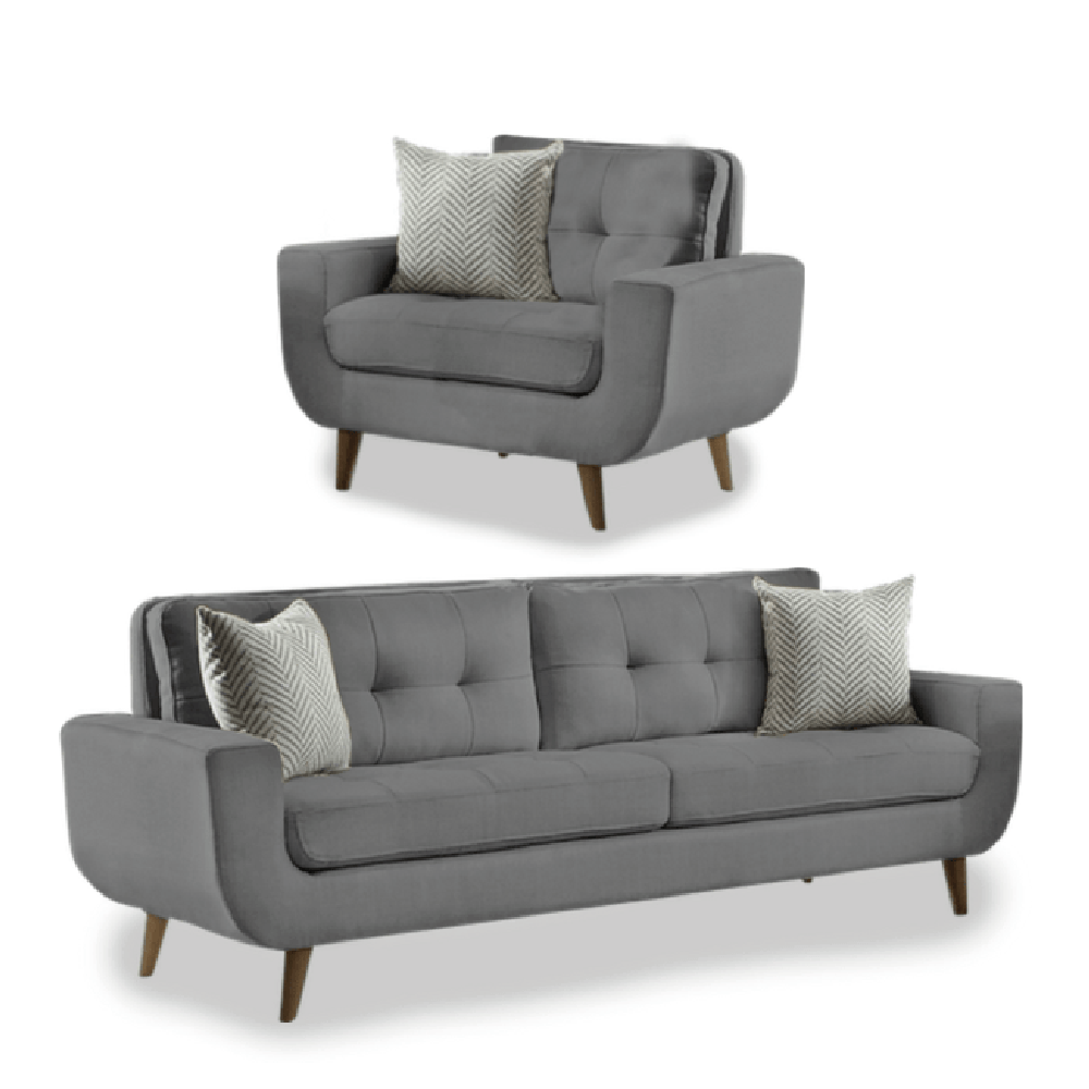 Juego de Sala 3 1 Kayruth Gris Oscuro Juego de Sala 3 1 Kayruth Gris Oscuro