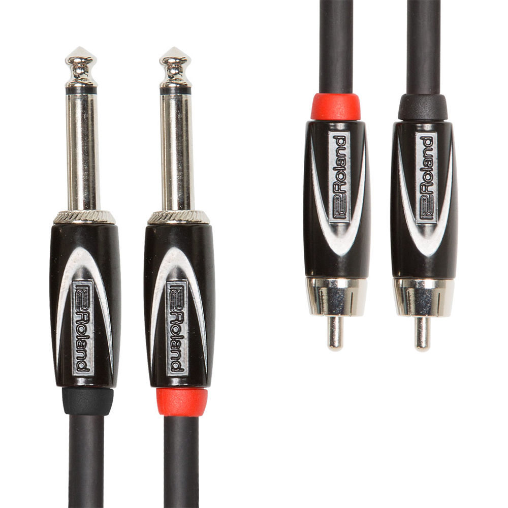 Cable Roland Black Series Dual 1 4 Ts a Dual Rca 5 1376977-REG Cable Roland Black Series Dual 1 4 Ts a Dual Rca 5 1376977-REG