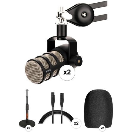 Kit de Micrófonos para Podcasting Rode Podmic para 2 Personas con 2 Soportes de Mesa y 2 Cables Xlr 1687267-REG Kit de Micrófonos para Podcasting Rode Podmic para 2 Personas con 2 Soportes de Mesa y 2 Cables Xlr 1687267-REG