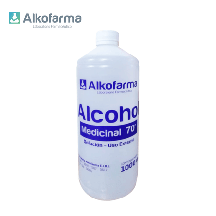 Alcohol Líquido Medicinal 70° Alkofarma 1 Litro Alkofarma
