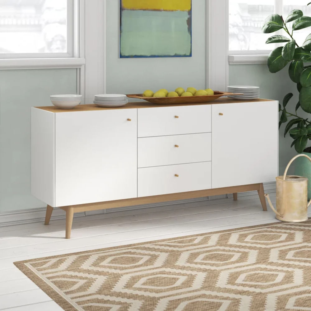 Recibidor Contemporáneo Zharik Blanco 160 cm