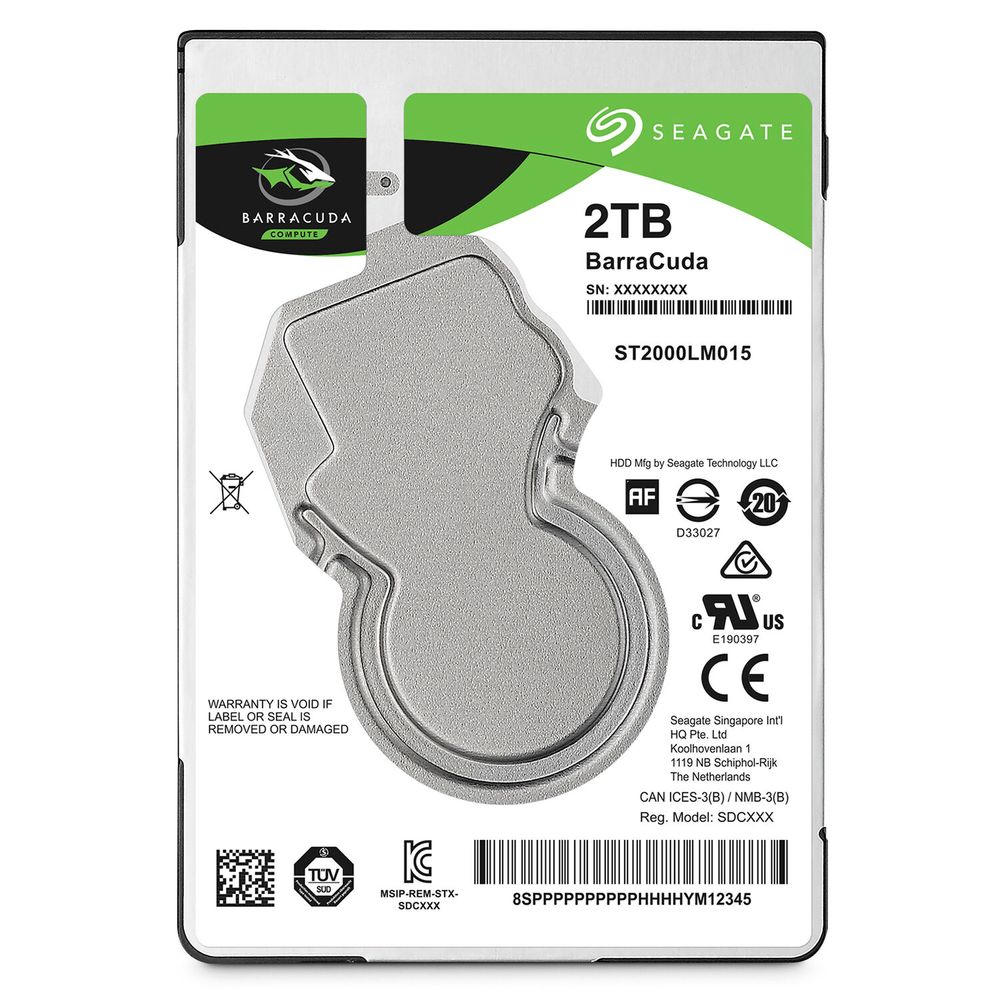 Disco Duro Interno Seagate Barracuda Compute de 2Tb 5400 Rpm y Conexión Sata de 2.5 1286887-REG Disco Duro Interno Seagate Barracuda Compute de 2Tb 5400 Rpm y Conexión Sata de 2.5 1286887-REG