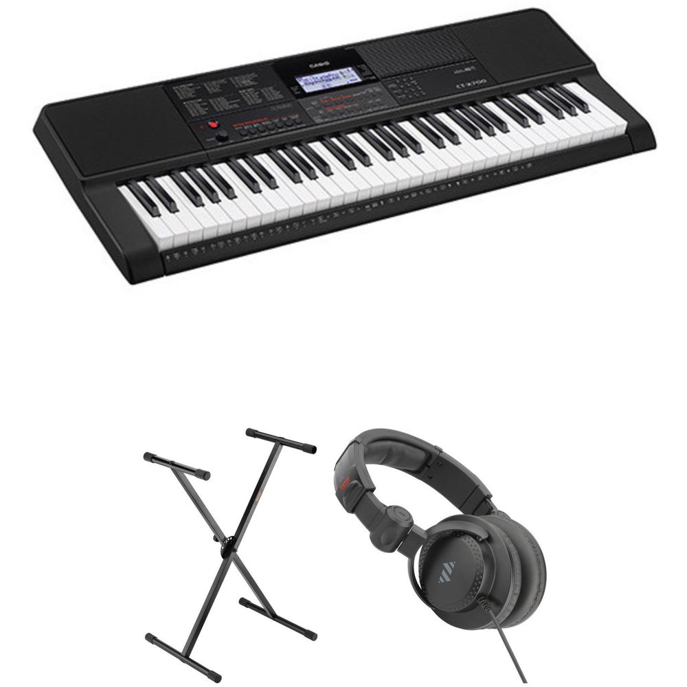 Kit de Valor Teclado Portátil Sensible Al Tacto de 61 Teclas Casio Ct X700 con Soporte y Auriculares 1389987-REG Kit de Valor Teclado Portátil Sensible Al Tacto de 61 Teclas Casio Ct X700 con Soporte y Auriculares 1389987-REG