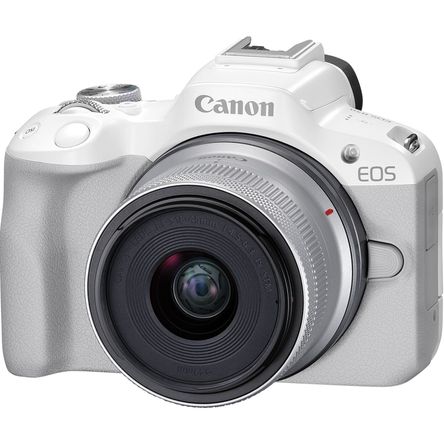 Cámara Mirrorless Canon Eos R50 con Lente 18 45Mm Blanco 1750100-REG