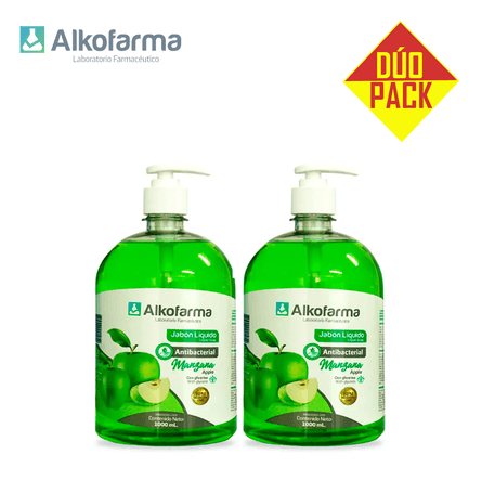 Jabón Líquido Antibacterial Alkofarma Litro Manzana Dúo Pack Jabón Líquido Antibacterial Alkofarma Litro Manzana Dúo Pack