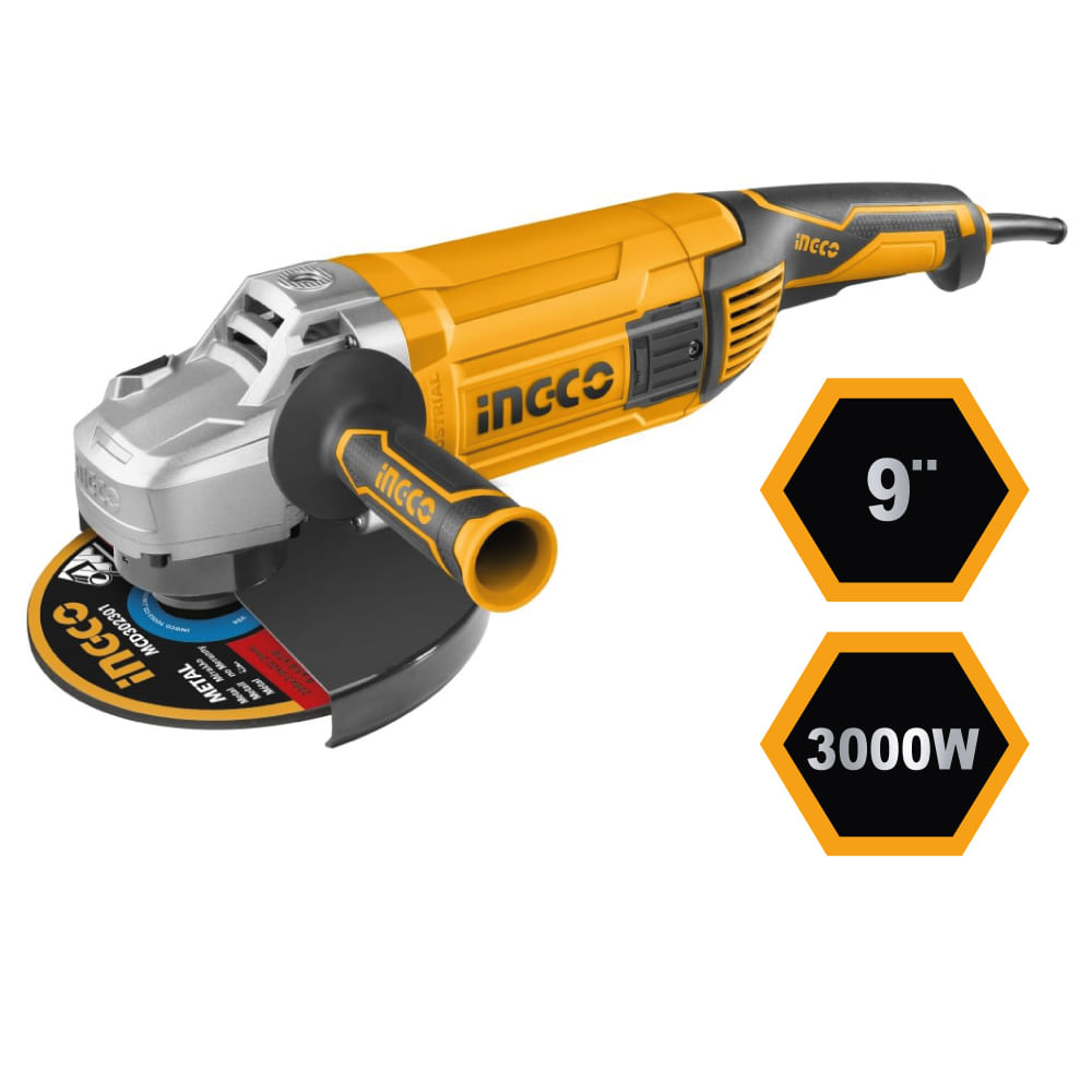 Amoladora Angular Ingco 3000W 9 Pulgadas AG30008 Amoladora Angular Ingco 3000W 9 Pulgadas AG30008