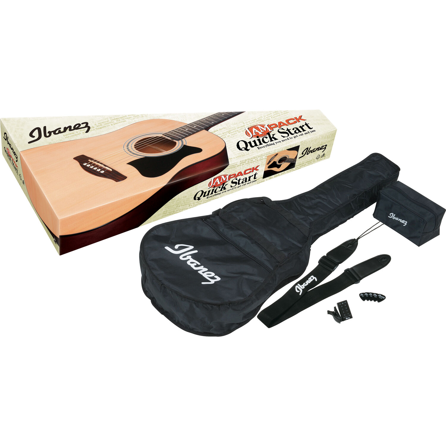 Paquete de Guitarra Acústica Ibanez Ijv50 Jampack Natural