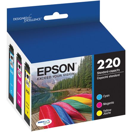 Paquete de Cartuchos de Tinta a Color Epson T220 Durabrite Ultra 1059843-REG Paquete de Cartuchos de Tinta a Color Epson T220 Durabrite Ultra 1059843-REG