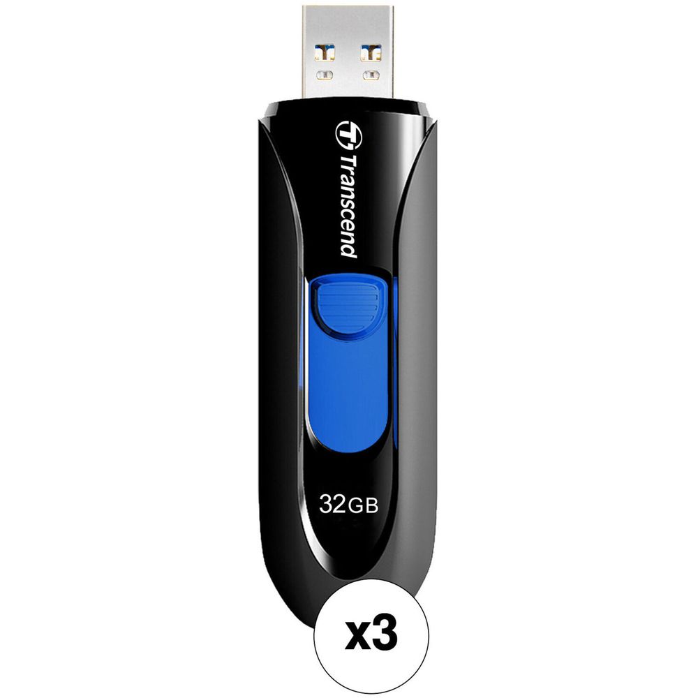 Paquete de 3 Unidades de Memoria Usb 3.0 Transcend Jetflash 790 de 32Gb en Color Negro 1599726-REG Paquete de 3 Unidades de Memoria Usb 3.0 Transcend Jetflash 790 de 32Gb en Color Negro 1599726-REG
