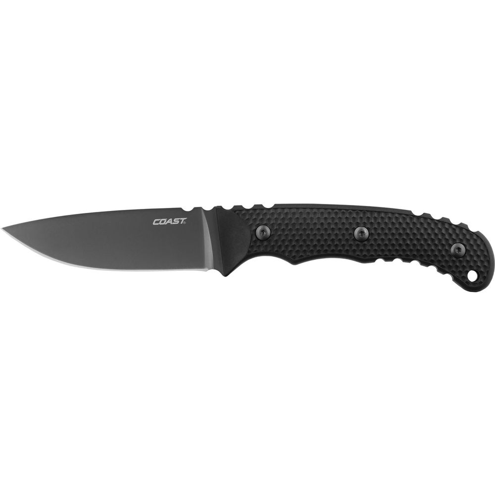 Cuchillo Coast F402 de Hoja Fija con Recubrimiento de Titanio y Funda para Cinturón Empaque en Clam 1439394-REG Cuchillo Coast F402 de Hoja Fija con Recubrimiento de Titanio y Funda para Cinturón Empaque en Clam 1439394-REG