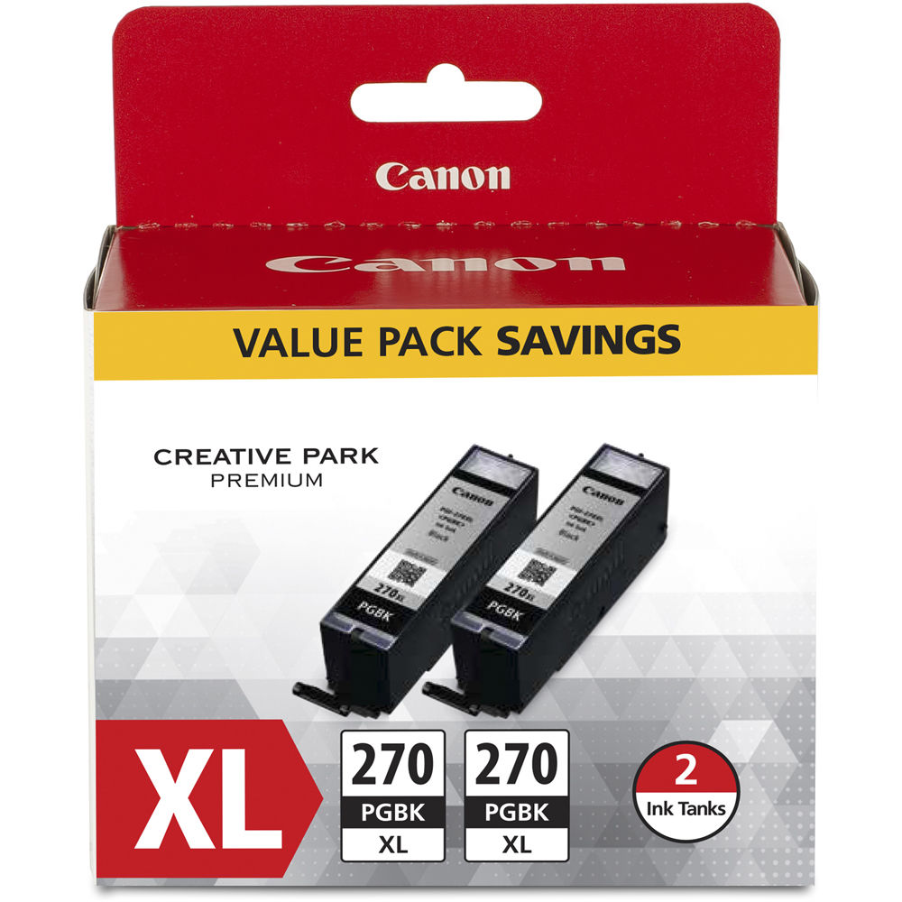 Twin Pack de Tanques de Tinta Negra Pigmentada Canon Pgi 270Xl 1184790-REG Twin Pack de Tanques de Tinta Negra Pigmentada Canon Pgi 270Xl 1184790-REG