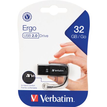 Memoria Usb Verbatim Ergo de 32Gb 2.0 Negra 1598358-REG
