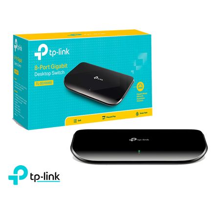 TP Link Switch Gigabit 8 Puertos 10,100,1000mbps Tl sg1008d Switch Gigabit Tp-Link TL-Sg1008D 8 Puertos 10-100-1000Mbps