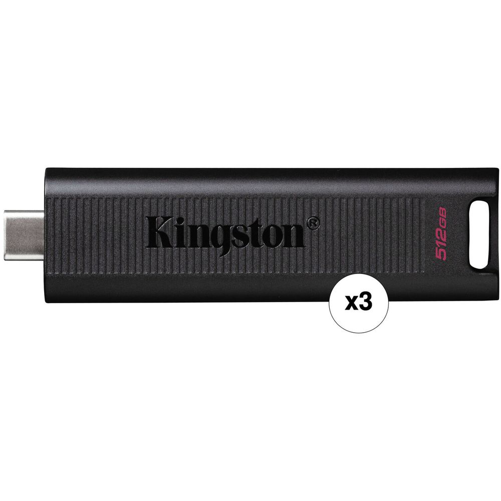 Paquete de 3 Unidades de Kingston Datatraveler Max Usb 3.2 Gen 2 Type C de 512Gb 1721992-REG Paquete de 3 Unidades de Kingston Datatraveler Max Usb 3.2 Gen 2 Type C de 512Gb 1721992-REG