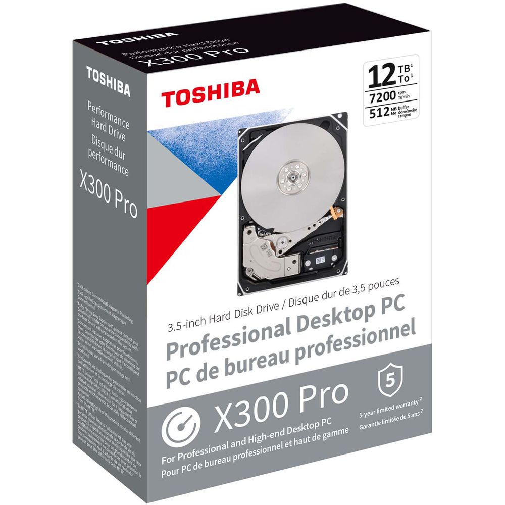 Disco Duro Interno Toshiba X300 Pro Performance 3.5 Cmr de 12Tb 1759598-REG Disco Duro Interno Toshiba X300 Pro Performance 3.5 Cmr de 12Tb 1759598-REG