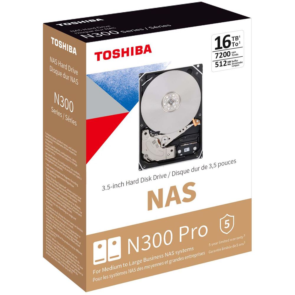 Disco Duro Interno Toshiba N300 Pro Nas Cmr de 16Tb de 3.5 1759585-REG Disco Duro Interno Toshiba N300 Pro Nas Cmr de 16Tb de 3.5 1759585-REG