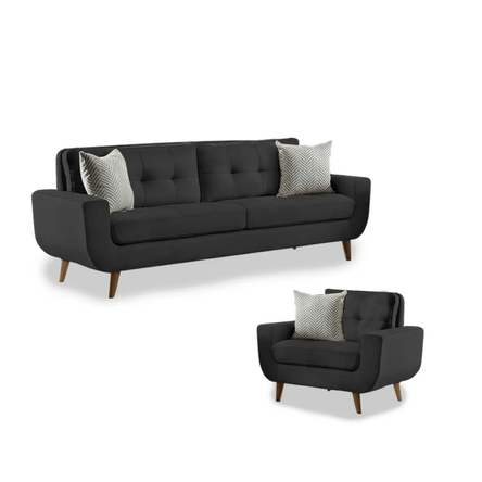 Juego de Sala Vintage 3 1 Fabiani Mango Negro