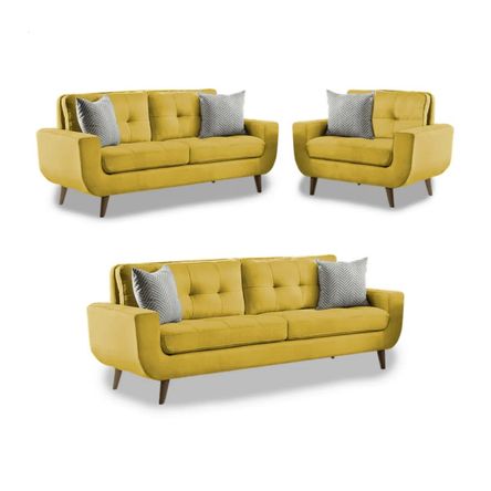 Juego de Sala vintage 3 2 1 Fabiani Mango Amarillo Juego de Sala vintage 3 2 1 Fabiani Mango Amarillo