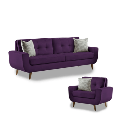 Juego de Sala Vintage 3 1 Fabiani Mango Morado