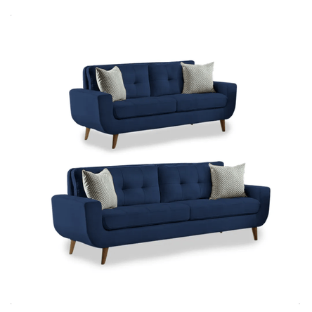 Juego de Sala Vintage 3 2 Fabiani Mango Azul Noche