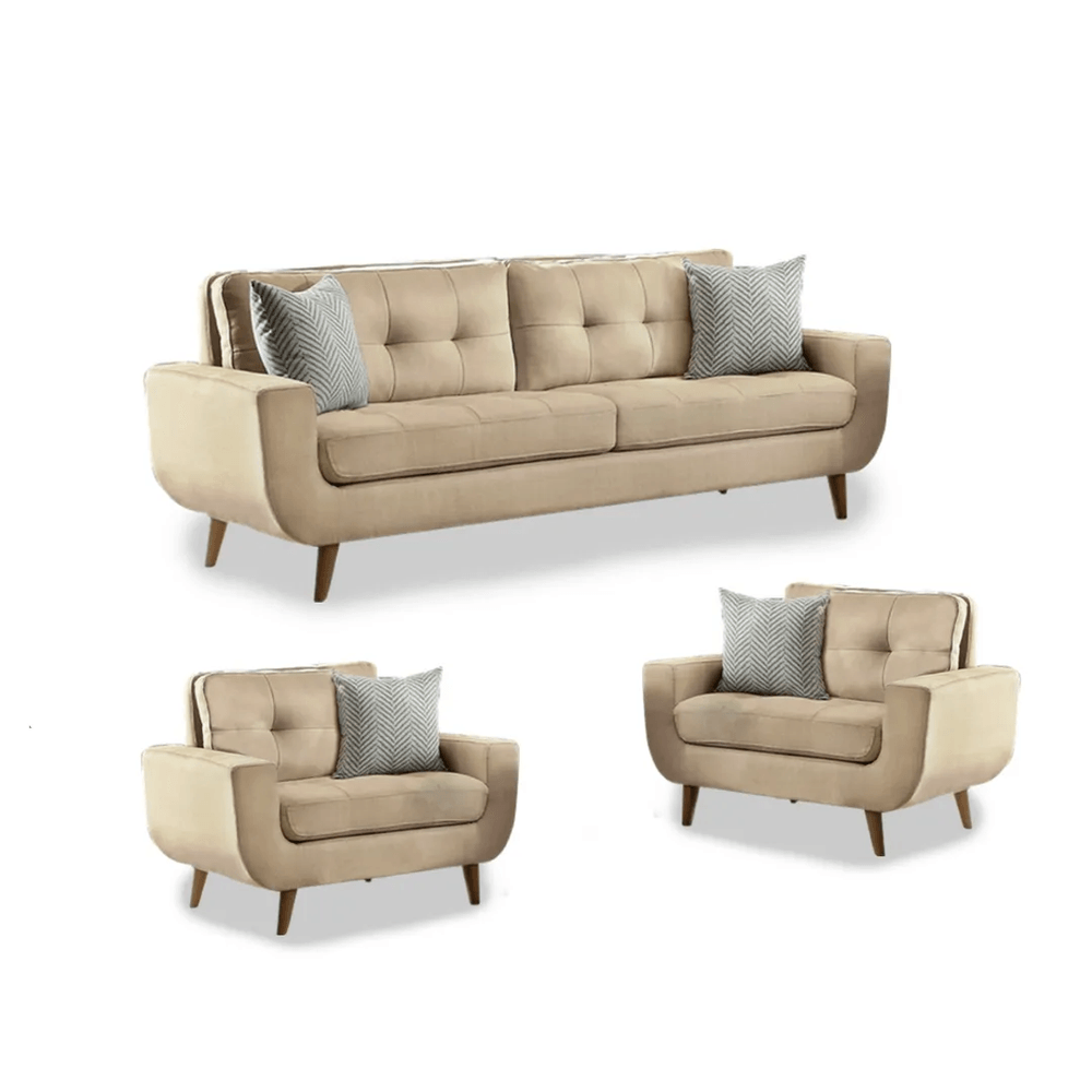 Juego de Sala Vintage 3 1 1 Fabiani Mango Beige Juego de Sala Vintage 3 1 1 Fabiani Mango Beige