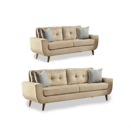 Juego de Sala Vintage 3 2 Fabiani Mango Beige