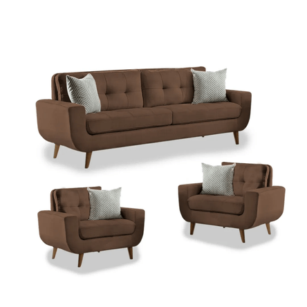 Juego de Sala Vintage 3 1 1 Fabiani Mango Marron Juego de Sala Vintage 3 1 1 Fabiani Mango Marron