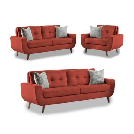 Juego de Sala vintage 3 2 1 Fabiani Mango Rojo Juego de Sala vintage 3 2 1 Fabiani Mango Rojo