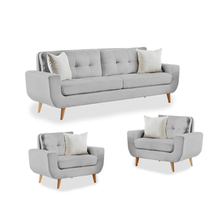 Juego de Sala Vintage 3 1 1 Fabiani Mango Plata