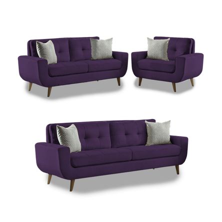Juego de Sala vintage 3 2 1 Fabiani Mango Morado Juego de Sala vintage 3 2 1 Fabiani Mango Morado