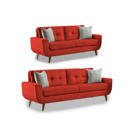 Juego de Sala Vintage 3 2 Fabiani Mango Rojo Juego de Sala Vintage 3 2 Fabiani Mango Rojo